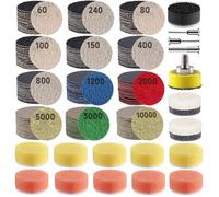 317 PCS 1 Inch Sanding Discs, GOH DODD Hook and Loop 60 to 10000 Grit Wet Dry Sandpaper Micro Sand Paper with 1/8" 1/4" Shank, Backing Pad, Polishing Pads, Foam Pads for Auto Metal Glass Resin Wood
