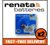 Bundle of 2 x Renata 317 Watch Battery 1.55v SR516SW + Quzo Belgian Chocolate - Official Renata Watch Batteries