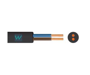 3182Y 2 Core Round Flexible 0.75mm Black Cable - 100M