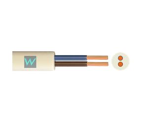 3182Y 2 Core Round Flexible 1.0mm White Cable - 100M