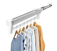 31cm Pull Out Clothes Rail, Wardrobe Rail Clothes Rack Space Saving,Adjustable Pull Out Hanger Rail Rod for Pants Clothing Storage,Extendable Closet Rod for Wardrobe Houseware,Load 30kg (31cm tape2)