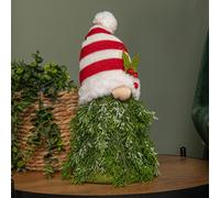 31cm Red and White Christmas Tree Sitting Gonk with Striped Hat Samuel Alexander Multi One Size