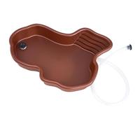 31cm Tortoise Water Dish with Anti-Slip Ramp, Reptile Food Bowl & Bath Tub, Durable ABS Reptile Feeding Dish for Tortoises Lizards Snakes Amphibians, 2 Styles (With drainage)