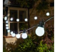 31ft White Solar Powered Festoon String Lights Marco Paul White One Size
