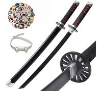 31Inch Demon Swords Katana Anime Sword Samurai Tanjiro Cosplay Handmade Props Japanese Katana Handmade Abs Sheath Knife For Slayer Lovers Halloween Props sword (Kamado Tanjirou)
