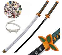 31Inch Demon Swords Katana Anime Sword Samurai Tanjiro Cosplay Handmade Props Japanese Katana Handmade Abs Sheath Knife For Slayer Lovers Halloween Props sword (Kochou Shinobu)