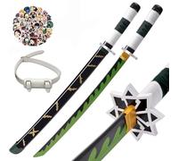 31Inch Demon Swords Katana Anime Sword Samurai Tanjiro Cosplay Handmade Props Japanese Katana Handmade Abs Sheath Knife For Slayer Lovers Halloween Props sword (Shinazugawa Sanemi)