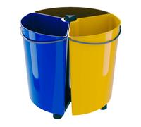 31L Sorting Waste Bin with 3 Compartments Rotating Round Segregation Trash Can