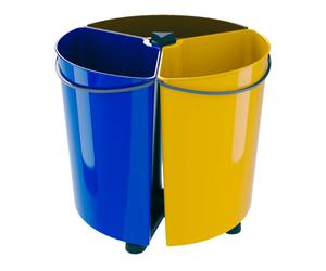 31L Sorting Waste Bin with 3 Compartments Rotating Round Segregation Trash Can
