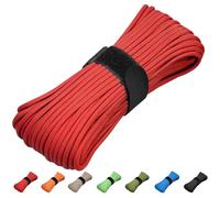 31m Paracord 550 Cord Rope 7 Strand Nylon Parachute Cord 4 mm Survival Cord for Camping Hiking DIY Emergency Black Green Red Blue (Red, 31m)