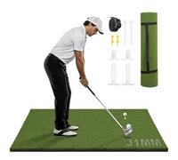 31mm High-density Turf Golf Mat, 5x3ft Golf Practice Mat with Rubber Tees, Golf Hitting Mat for Outdoor & Indoor, for Men Dad/Husband/Golfers
