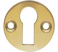 31mm Keyhole Profile Round Escutcheon 18mm Fixing Centres Polished Brass