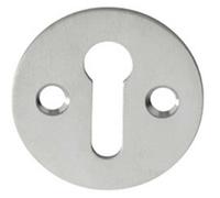 31mm Keyhole Profile Round Escutcheon 18mm Fixing Centres Satin Chrome