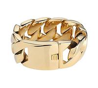 31mm Large Heavy Mens Stainless Steel Curb Biker Chain Bracelet Link Wristband Jewelry Silver Gold Tone