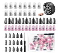 31Pcs 2 Sizes Tyre Repair Screws Rubber kit, Tyre Puncture Repair Kit Screw Tires Plugs for Car Self-Service Repairing Tools with Box, Vacuum Tires Spiral Rubber Nail (31, 15S+15L+Screwdriver)
