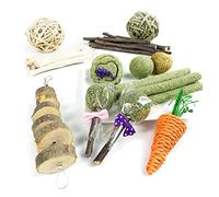 31Pcs Chew For Hay Treats Timothy Balls Sticks Wood Blocks For Teeth Cleaning Small Animal Chew Treats Hamster