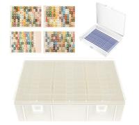 31Pcs Diamond Art Bead Storage Box, Plastic Portable Jewellery Holder with Colorful Stickers and A Large Storage Case, Safety Lock Design for Earrings Rings Nail Art Supplies