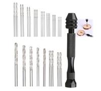 31PCS Hand Drill Bit Set, Pin Vise Hand Drill Set Holding with 0.5-3mm | Micro Twist Drill Bits for Delicate Manual Work Electronic Assembling Model Making Woodworking Jewelry DIY