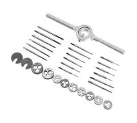 31Pcs Metric Tap Die Set M1-M2.5 Metric Tap and Die Screw Thread Plugs Taps HSS Steel Hand Screw Tap Die Wrench Set Hand Tools