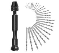 31Pcs Pin Vise Hand Drill Set with 30 Mini Bits, Multipurpose Sturdy Small Hand Drill for Crafting, Model Building, DIY Drilling, Resin, Jewelry Making