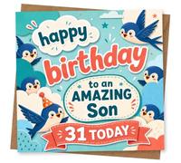 31st Birthday Card for Son, Birds, 'Amazing '
