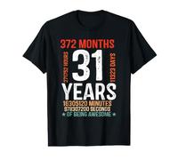 31st Birthday Gifts 31 Years Old 372 Months Retro Vintage Value Graphic T-Shirt