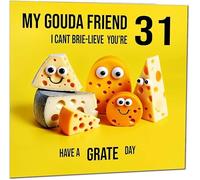 31st Friend Birthday Card - Cheese Pun Funny Best Friend Birthday Card for 31 Year old thirty one, thirty first