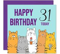 31st Happy Birthday Card - Cute Cats Birthday Card for 31 Year old thirty one, thirty first