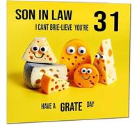 31st Son in Law Birthday Card - Cheese Pun Funny Son-in-laws Birthday Card for 31 Year old thirty one, thirty first