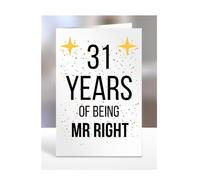 31st Wedding Anniversary Card, of being Mr Right, Gifts for Husband, Boyfriend, Fiance, Couple, Ideas, Men, Him, Male, Presents for Christmas, 31 years, A5-176b_31