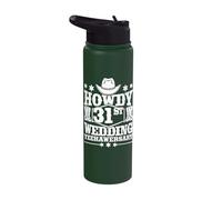 31st Wedding Anniversary Cowboy Howdy 31 Years Married Stainless Steel Insulated Water Bottle