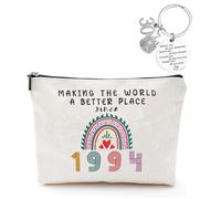 31th Birthday Gifts for Women Rainbow Makeup Bag Inspirational Keychain Personalized Cosmetic Bag Personalised Ideas 1994 Women's Birthday Presents for Her Mum Wife Lover Daughter Sister