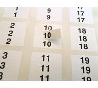 31x10mm, Black on White Labels, Triplets Consecutively Numbered 1 to 100, Durable Plastic Consecutive Numbering Stickers