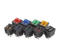 31x25mm 6Pin 2/3 Position Double Light Rocker Switch 16A/250V 20A/125V ON-OFF/ON-OFF-ON Boat Power Electric Car Switch 10Pcs(Blue Light)