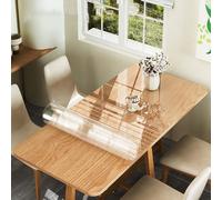 31x98 Inch Clear PVC Table Cover Protector1.5mm Thick Waterproof Plastic Tablecloth Heavy Duty Transparent Table Mat for Easy Cleaning & Dining Tables