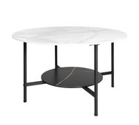 32" 2-Tier Round Italian Marble Coffee Table Living Room Uk