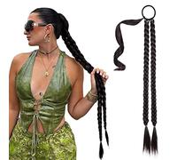 32" 200g Double Braid Ponytail Extension Long Curly Straighr Wrap Synthetic Hair Extensions Hair Wig (Colour #IB)