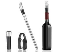 32.2CM Wine Cooler Stick Set, Bouble Intake Aerators, 3-in-1 Wine Bottle Cooler, Drip Free Pourer for Picnics Parties Travel