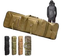 32" 37" 46" Double Rifle Bag, Thickened Soft Long Rifle Case, Tactical Long Rifle Backpack, Portable Shotgun Case for Firearm Storage and Transportation, for Outdoor Hunting Shooting(Khaki,37in/94cm)