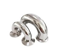 32 38 45 51 57 63 76 mm Pipe Outer Diameter x 1.5" 2" 2.5" 3" Tri-Clamp 180 Degree Return Bend SUS304/316 Stainless Sanitary Fitting Self-Made (Color : 304, Size: 32MM OD K50.5MM_180 DEGREELBOE W)