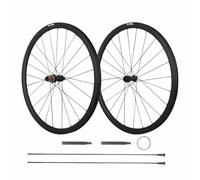 32/46mm Carbon Fiber Rim 700C Road Bike Disc Brake Wheelset, 36T/54T Ratchet System, 8/9/10/11/12 Speed Cassette, Thru-Axle 12 * 100/142mm(36T,32mm)