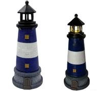 32.5cm Tall Solar Lighthouse Ornament Weather Resistant(A)