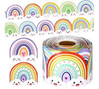 32.5ft Boho Rainbow Border, Scalloped Colorful Trim, Playful Decor for Preschools & Classrooms