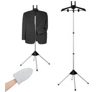 32-63 Inch Garment Steamer Rack & Garment Ironing Glove for Clothes Adjustable Steamer Stand for Clothes Adjustable Garment Hanger Standing Foldable Iron stand with Ironing Glove for Steaming Clothes