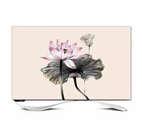 32-65 Inch Indoor Peony Pattern TV Dust Cover Stretchable Curved Screens Dustproof Protector for Table/Hanging LED TVs Living Room/Bedroom Decor-flower3||49-52inch