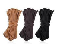 32.8 Yards 3 Bundles 3mm Leather String - Natural Flat Suede Leather Strips for Jewelry Making, Beading, Necklaces, Bracelets, DIY Crafts & Shoe Laces (3 Colors)