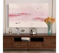 32-80 Inch Indoor TV Dust Cover Dustproof & Waterproof Art Cloth LCD Screen Protector Ultra-Soft Breathable Fabric Stylish Bedroom/Living Room Decor-flower||58-60inch