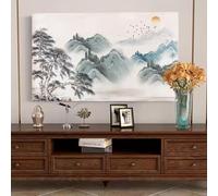 32-80 Inch Indoor TV Dust Cover Dustproof & Waterproof Art Cloth LCD Screen Protector Ultra-Soft Breathable Fabric Stylish Bedroom/Living Room Decor-Mountain1||58-60inch