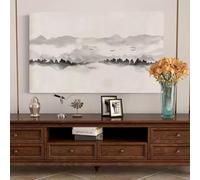 32-80 Inch Indoor TV Dust Cover Dustproof & Waterproof Art Cloth LCD Screen Protector Ultra-Soft Breathable Fabric Stylish Bedroom/Living Room Decor-Mountain4||58-60inch