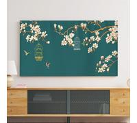 32-80 Inch Indoor TV Dust Cover Flower Printed LCD/LED Screen Protector for Wall Mounted/Desktop Monitor Universal Fit Dustproof Living Room Decor-flower2||70inch